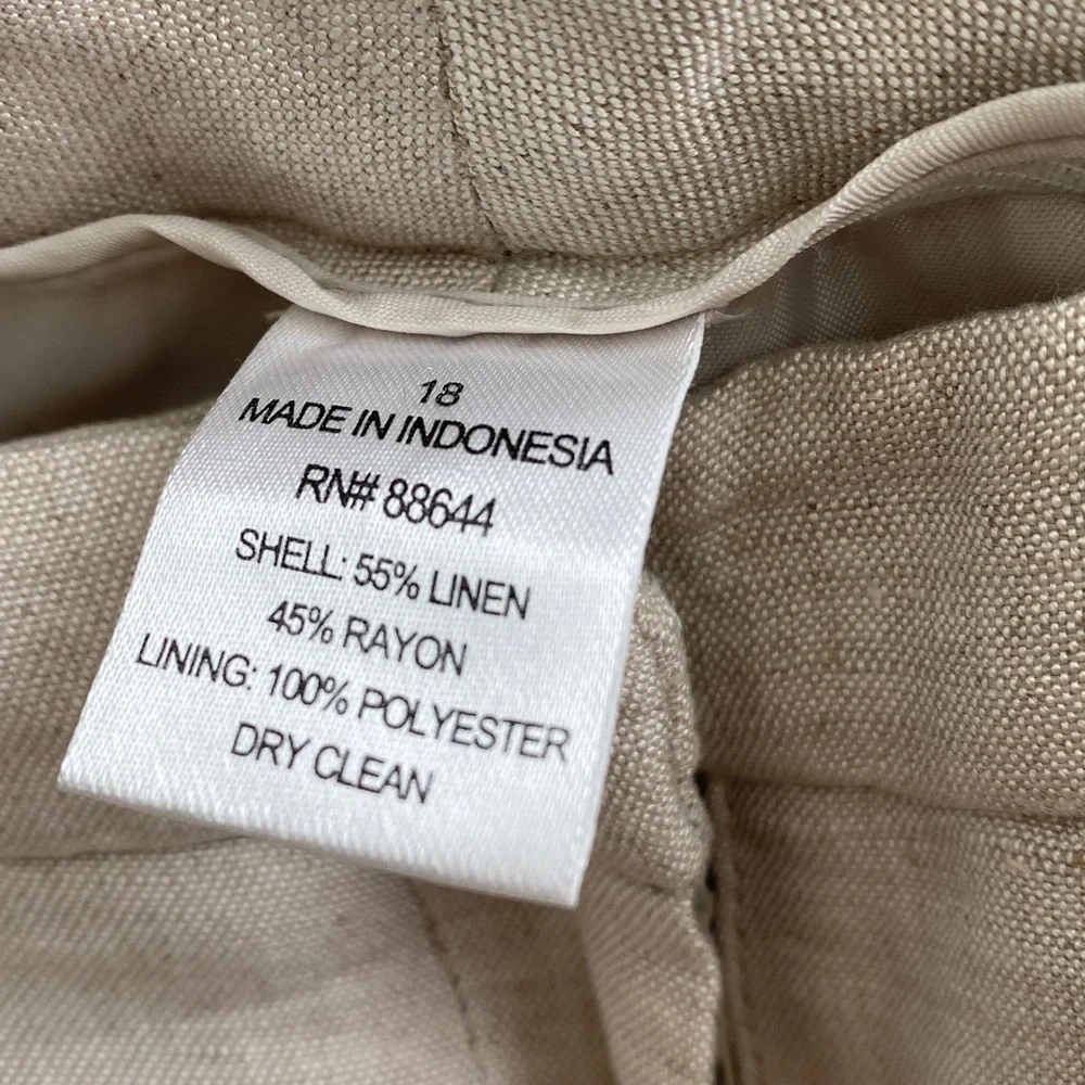 John Meyer Women's Beige Linen Rayon Pantsuit